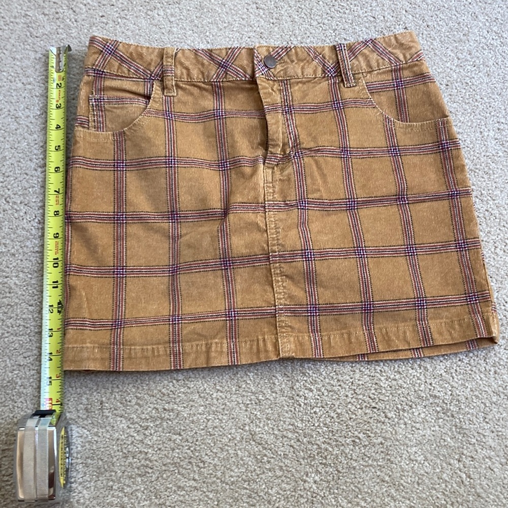 BDG plaid corduroy mini skirt